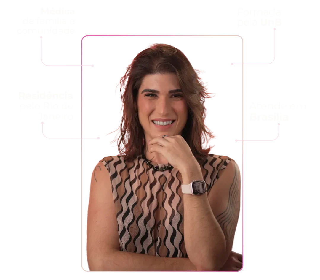 Foto da Dra. Manuela Chianca sorrindo, médica de família em Brasília-DF, para a seção Sobre Mim do site.